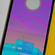 A photo of the Galaxy Z Flip 3, with emphasis on its crease